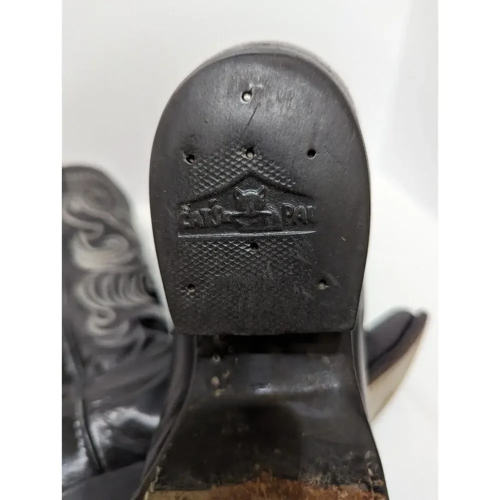 Olathe Vtge Western Boots 10B.Made Olathe Kansas USA Cats Paw Heel Can Be Unisex